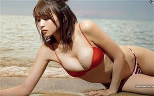 Aya Hayase`s sea-side bikini day-out